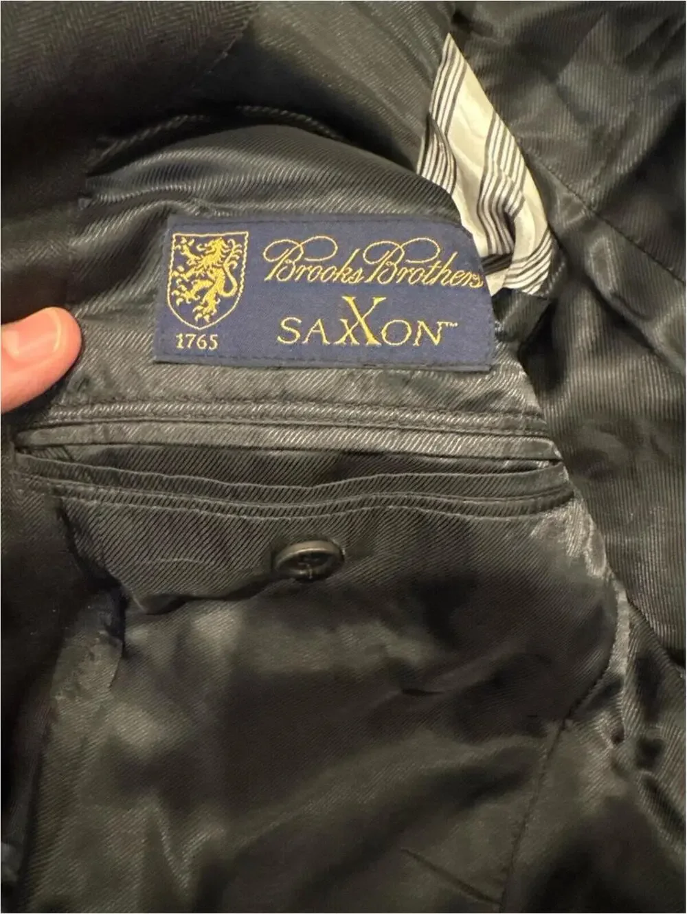 Brooks Brothers 1818 Makers & Merchants Saxxon Wool Suit Jacket 41R Herringbone